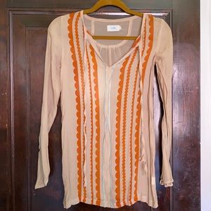 Talks Sheer Gauze Gypsy Tunic Boho Long Sleeves